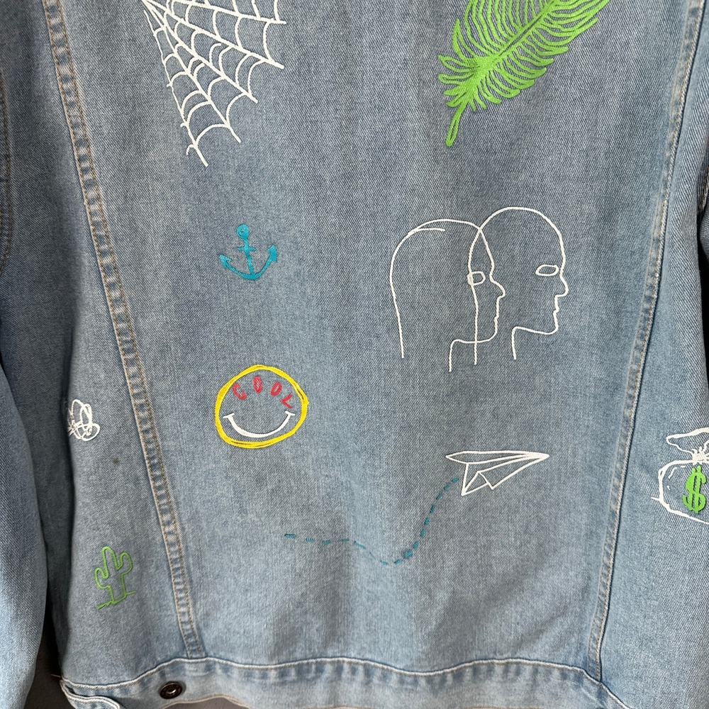 Brooklyn Cloth Mens Denim Jacket XL Blue Jean Trucker Savage‎ - Picture 11 of 16